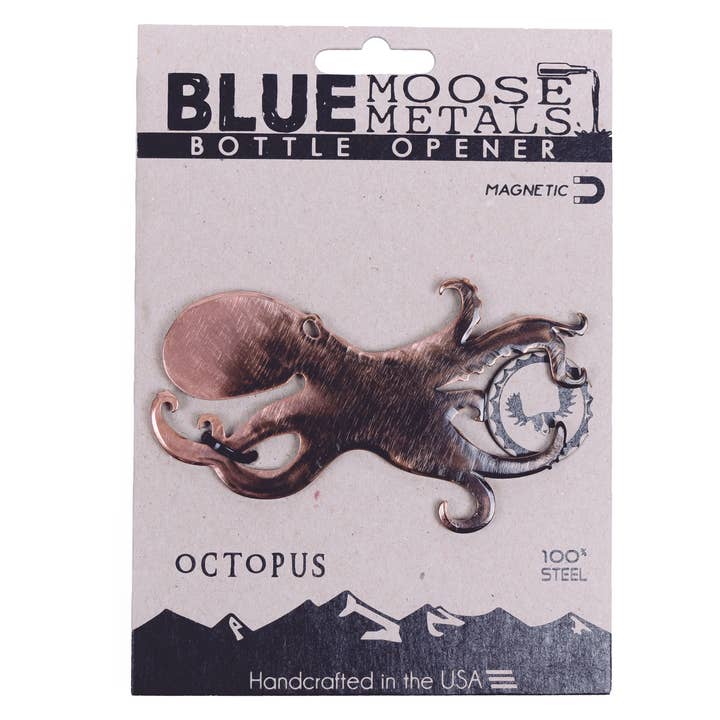 Octopus Magnetic Bottle Opener for wholesale by Blue Moose Metals