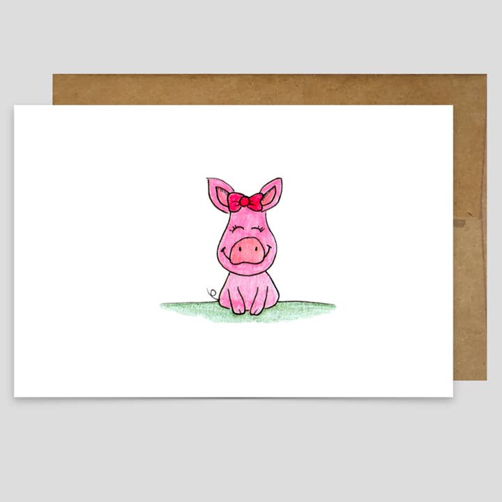 Happy Miss Piggy - Greeting Card for wholesale by Kevin & Kaia