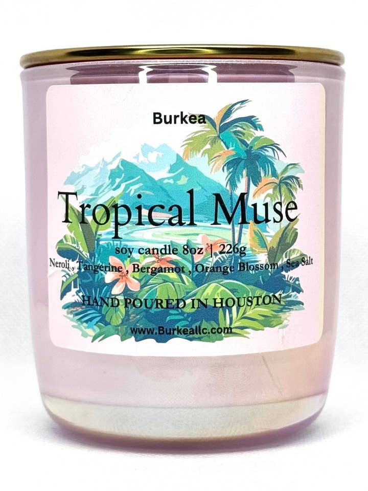 Tropical Muse 8 oz soy candle Candle for wholesale by Burkea llc