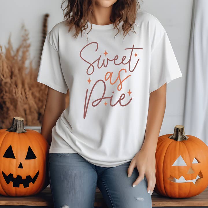 Maglietta autunnale Abbigliamento autunnale T-shirt Sweet As Pie Thanksgiving per la vendita all'ingrosso da parte di RusticPrintStudio