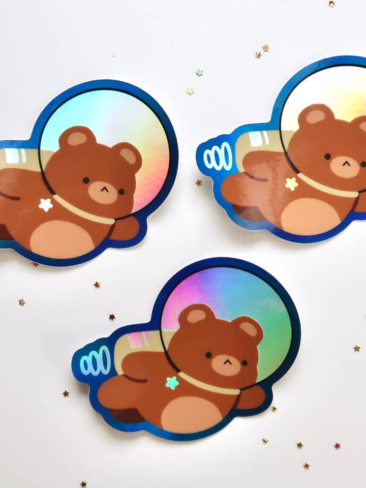 Autocollant en vinyle Astro Bear pour la vente par Chocolett