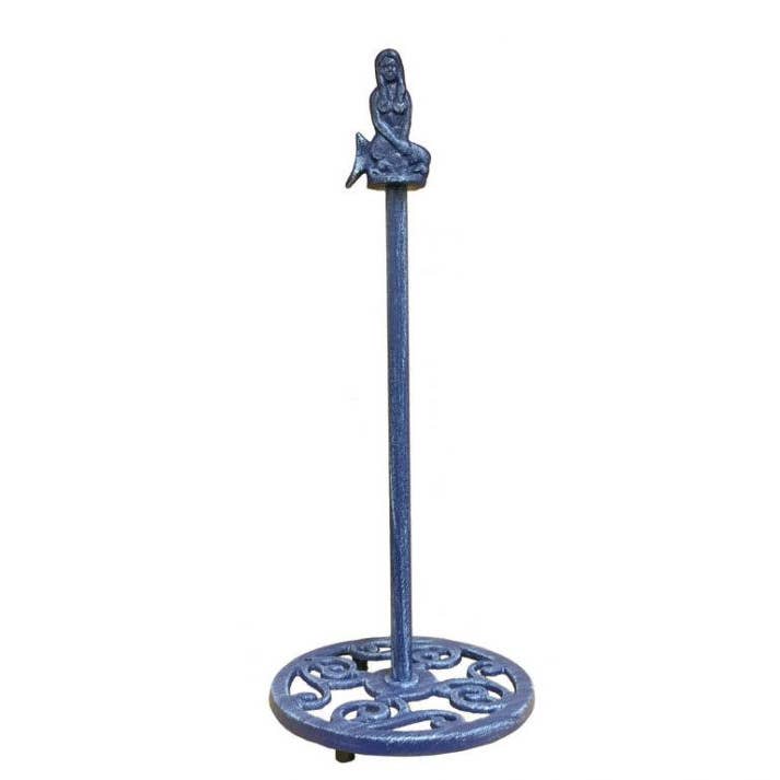 Rustik mörkblå gjutjärn sjöjungfru extra toalettpapper stativ 16 ” för wholesale av Hampton Ironworks