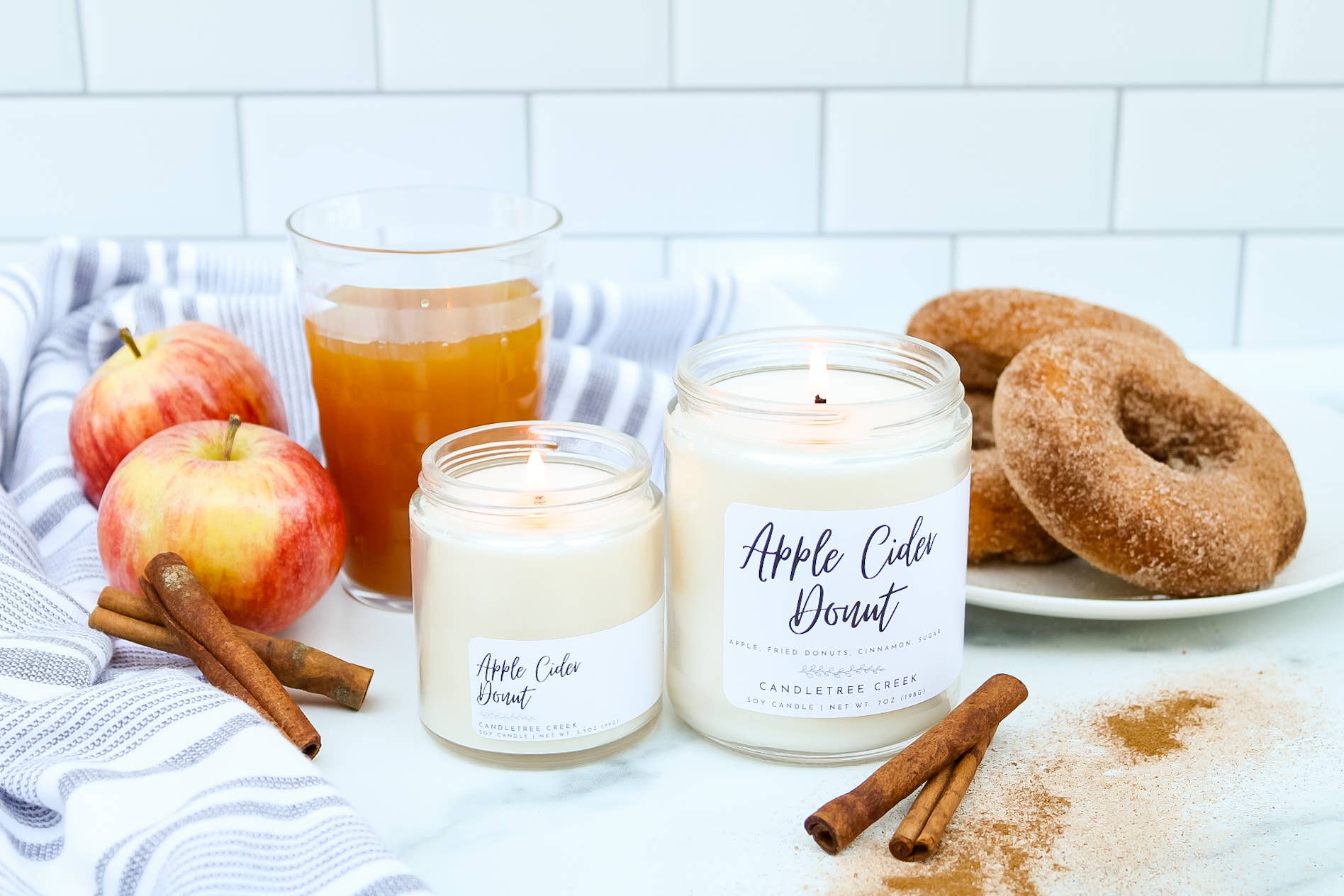 Candletree Creek - Wholesale Jar/Filled Candle - Apple Cider Donut 3.5oz Candle3