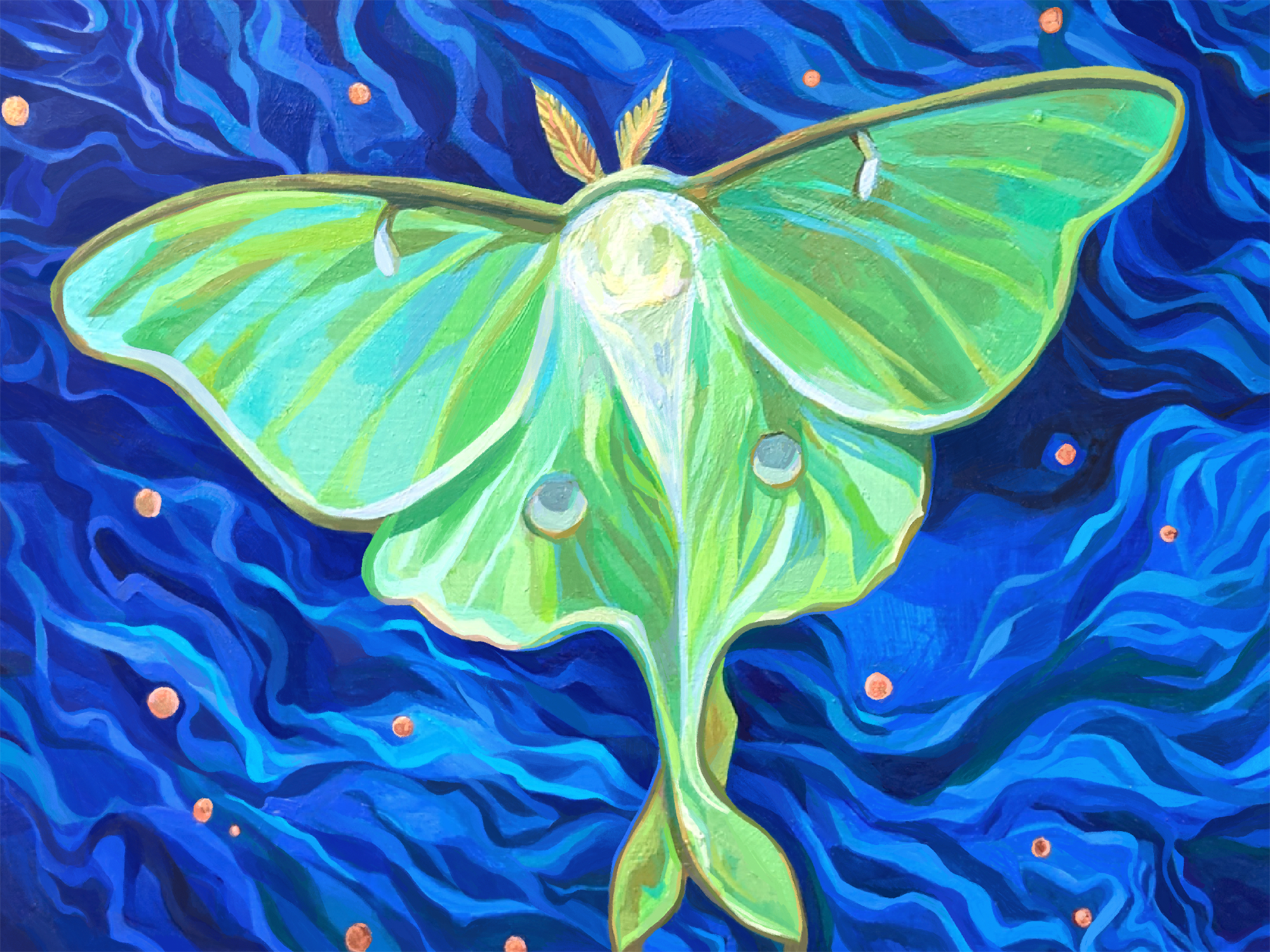 Marigold Art Studios - Wholesale Art Print - Luna Moth Art Print 1