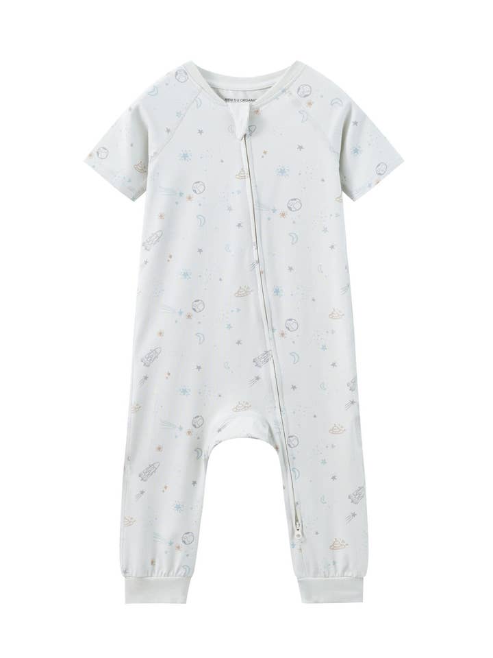 Organic Bamboo Zip-up Bodysuit-Space for wholesale by Norsu Organic