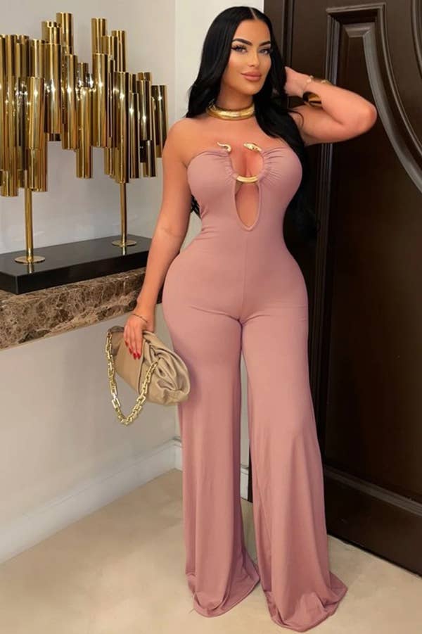 5besties inc - Wholesale Jumpsuit - Women's - STRAPLESS WIDE LEG JUMPSUITS5