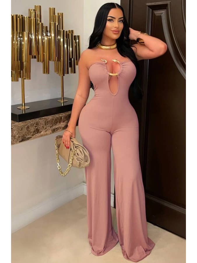 5besties inc - Wholesale Jumpsuit - Women's - STRAPLESS WIDE LEG JUMPSUITS5