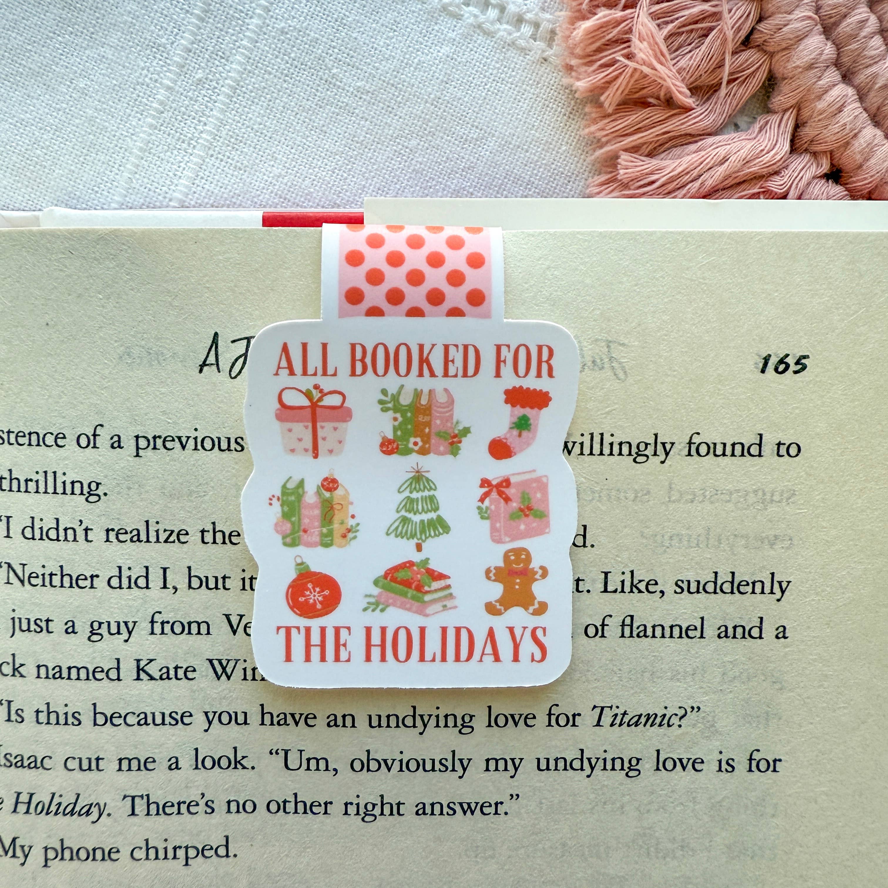 Created by Sav Co - Wholesale Bookmark - All Booked for the Holidays Christmas Magnetic Bookmark1