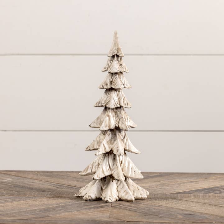 Ragon House - Wholesale Decorative Tabletop Object - 12" WEATHERED WHITE RESIN TREE1