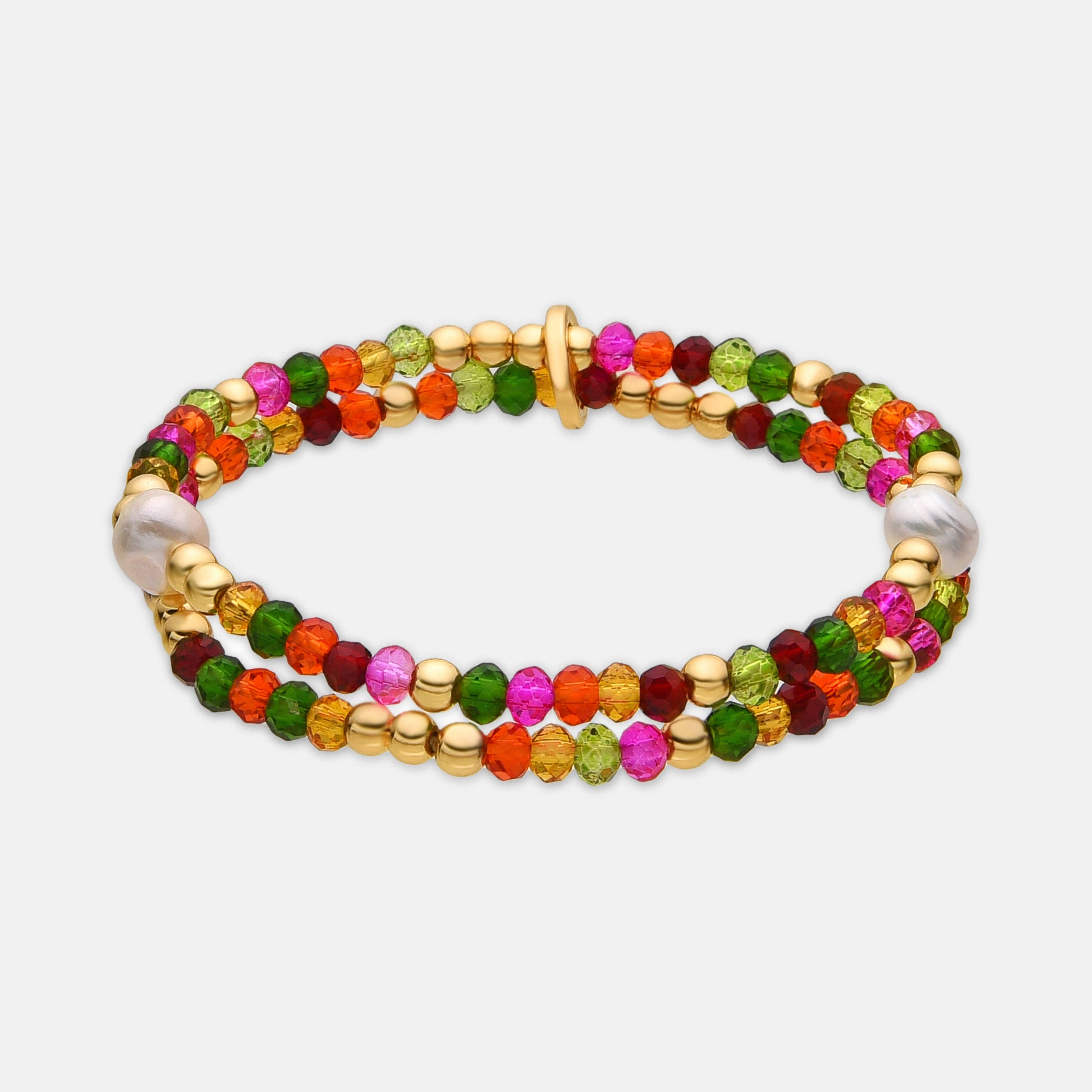 Luxenter - Wholesale Beaded Bracelet - Pulsera con Cristal Rosa acabado oro 18k - Miota4