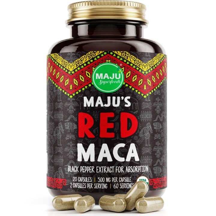 Maju Superfoods - Wholesale Oral Supplement/Vitamin - MAJU Organic Red Maca Root Capsules (120ct)