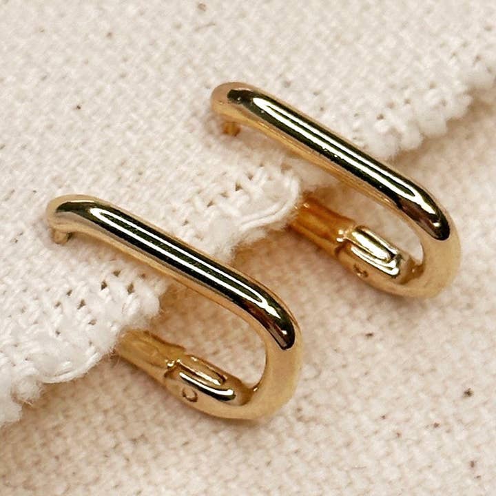 Polished Rectangle Clicker Earrings for wholesale by GoldFi