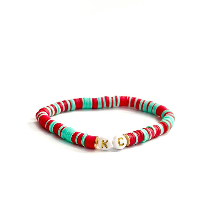 KC Bracelet - Teal + Red for wholesale by Carly Rae Studio