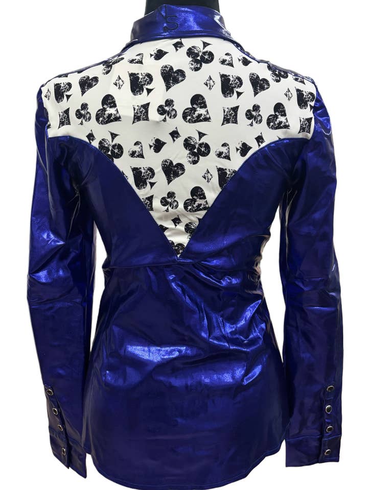 Neon Spur LLC - Wholesale Button Down Shirt - Kids - Girls Royal Flush Pearl Snap Rodeo Shirt3