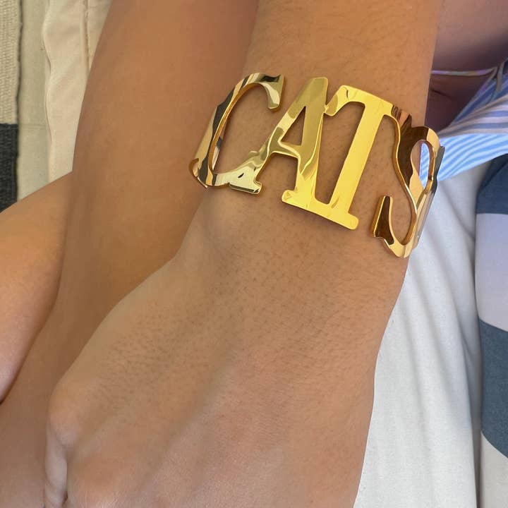 Steele Sloan Designs - Wholesale Cuff Bracelet - CATS Bangle Bracelets Tarnish Resistant All Caps -Go CATS5
