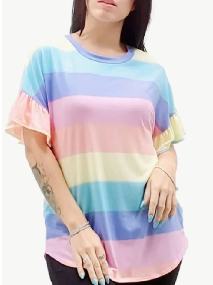 Multi-Color Stipe Top för wholesale av Ritz Collections