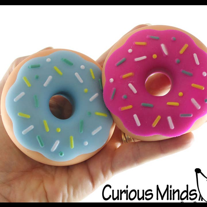 1 Cute Donut Doughnut Soft Doh Filled Stretch Ball with Remo for wholesale by Curious Minds Toys