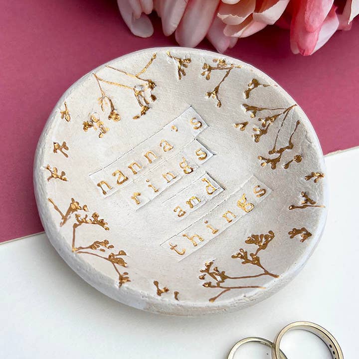 Rings and Things Ceramic Jewellery Dish for wholesale by Juliet Reeves Designs