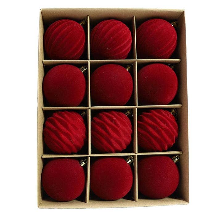 PR GROUPS LLC - Wholesale Decorating Tool - 6cm Flocked Velvet Christmas Balls –Holiday Décor1