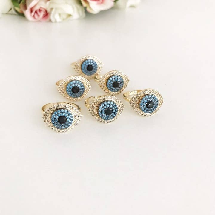 Evileyefavor - Wholesale Cocktail/statement ring - Zirconia Evil Eye Ring4