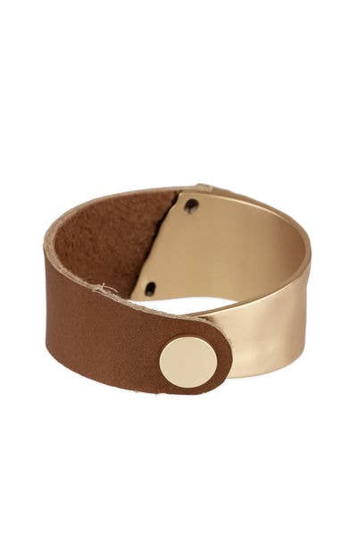 SAACHI - Wholesale Bangle Bracelet - Leather Metal Statement Bracelet4