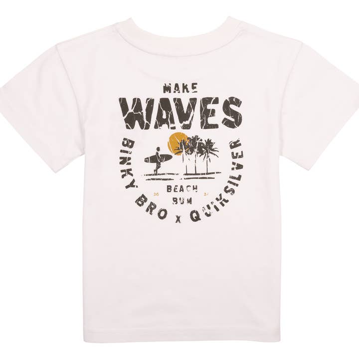 White BB x Quik Make Waves T-Shirt for wholesale on Faire