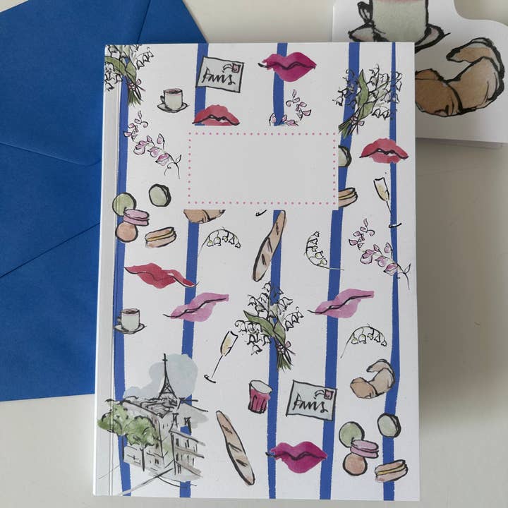Edinburgh Letters – wholesale Notebook – 'Paris Kisses' A5 Notebook 0