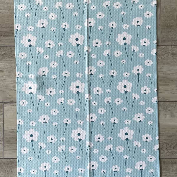 Happy & Bright - Vente Torchons - Serviette Marguerite Bleu Ciel1