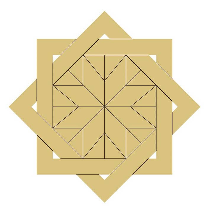 Square Barn Quilt Star Design By Lines Unfinished Wood Cutou for wholesale by Diverse Woodworking