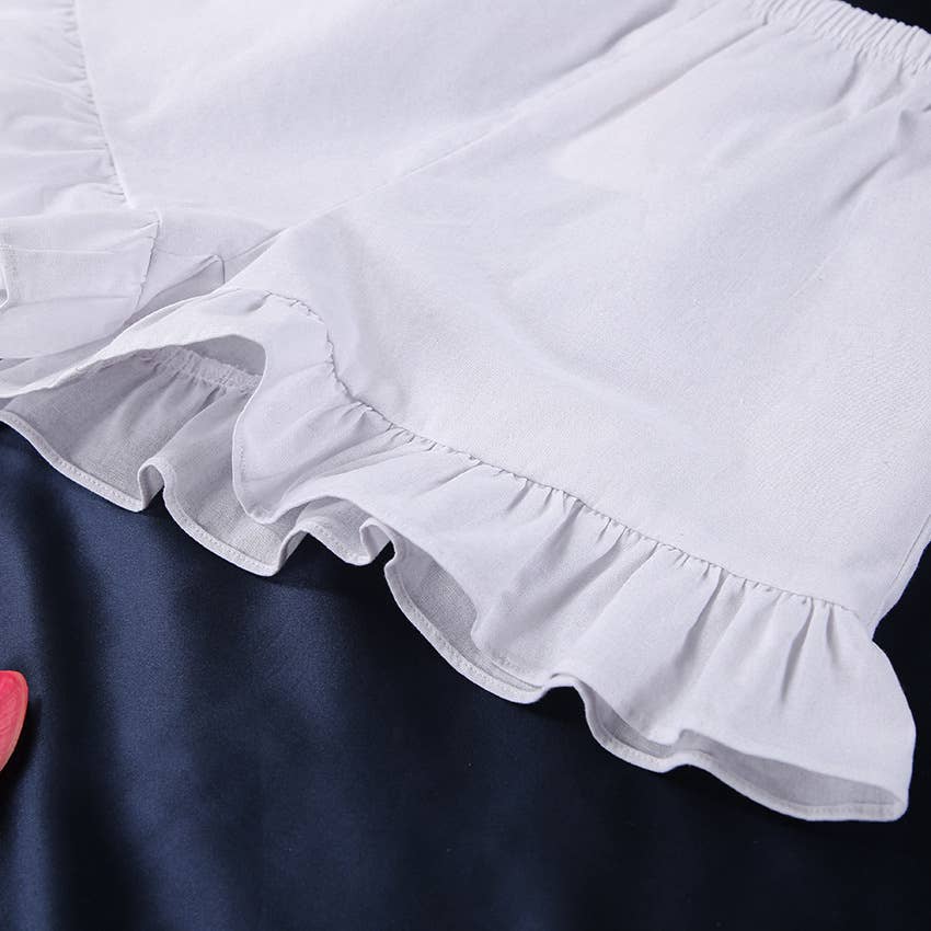 Rosa Clothing - Wholesale Lounge Set - Women's - Ruffle Trim Tank Top And Shorts Pajama Set8