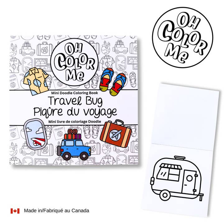 Mini Coloring Book Travel Bug, 4"x4", Stocking Stuffer for wholesale by Oh Color Me