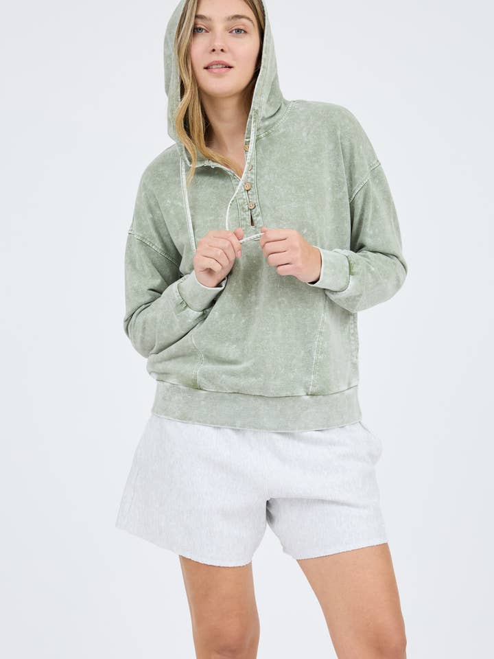 Blu Pepper - Wholesale Knit Top - Women's - WASHED HOODED HENLEY KNIT SWEATER14