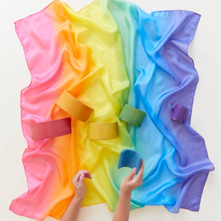 Sarah’s Silks - Wholesale Toy Set - Kids - Enchanted Playsilks - 100% Silk Natural, Waldorf Toys