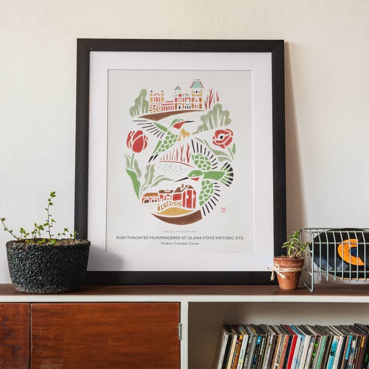Mayuko Fujino Bird & Nature Art - Wholesale Art Print - Art print: Ruby-throated Hummingbirds at Olana2