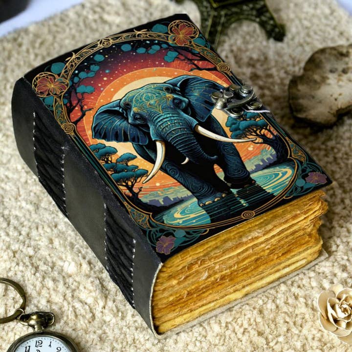 MNM HANDICRAFTS - Wholesale Journal/Diary - Handmade Leather Journal, Elephant Notebook, Safari Wildlife4