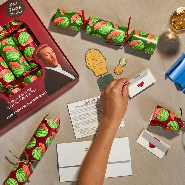 Puzzle Post Games - Wholesale Card Game - Official Taskmaster 2024 Christmas Crackers - Set of 6