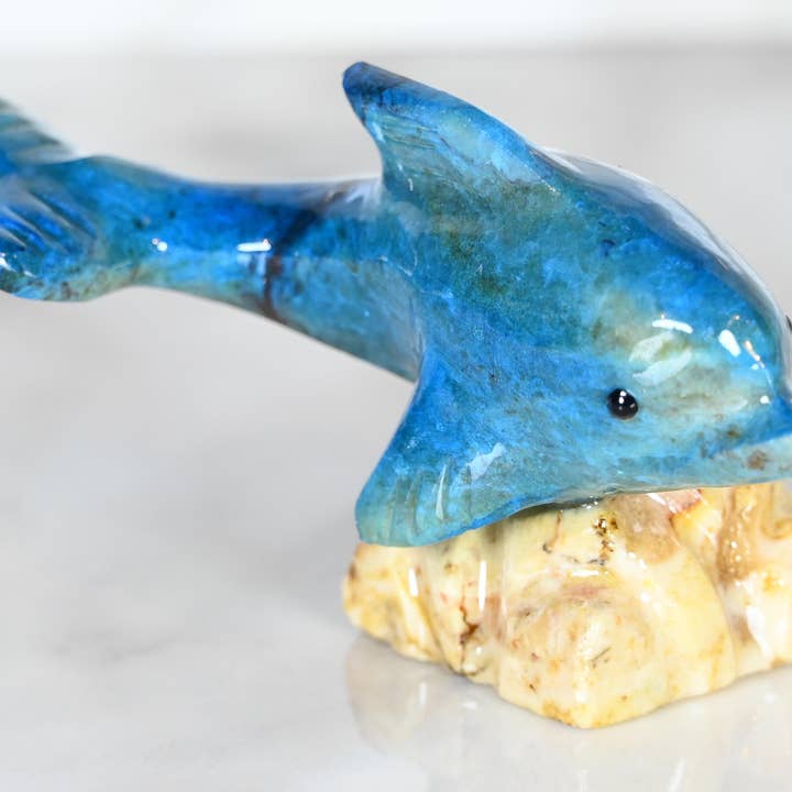 Marmeren Dolfijn Gekleurd 2" voor wholesale door SS handcrafted Art