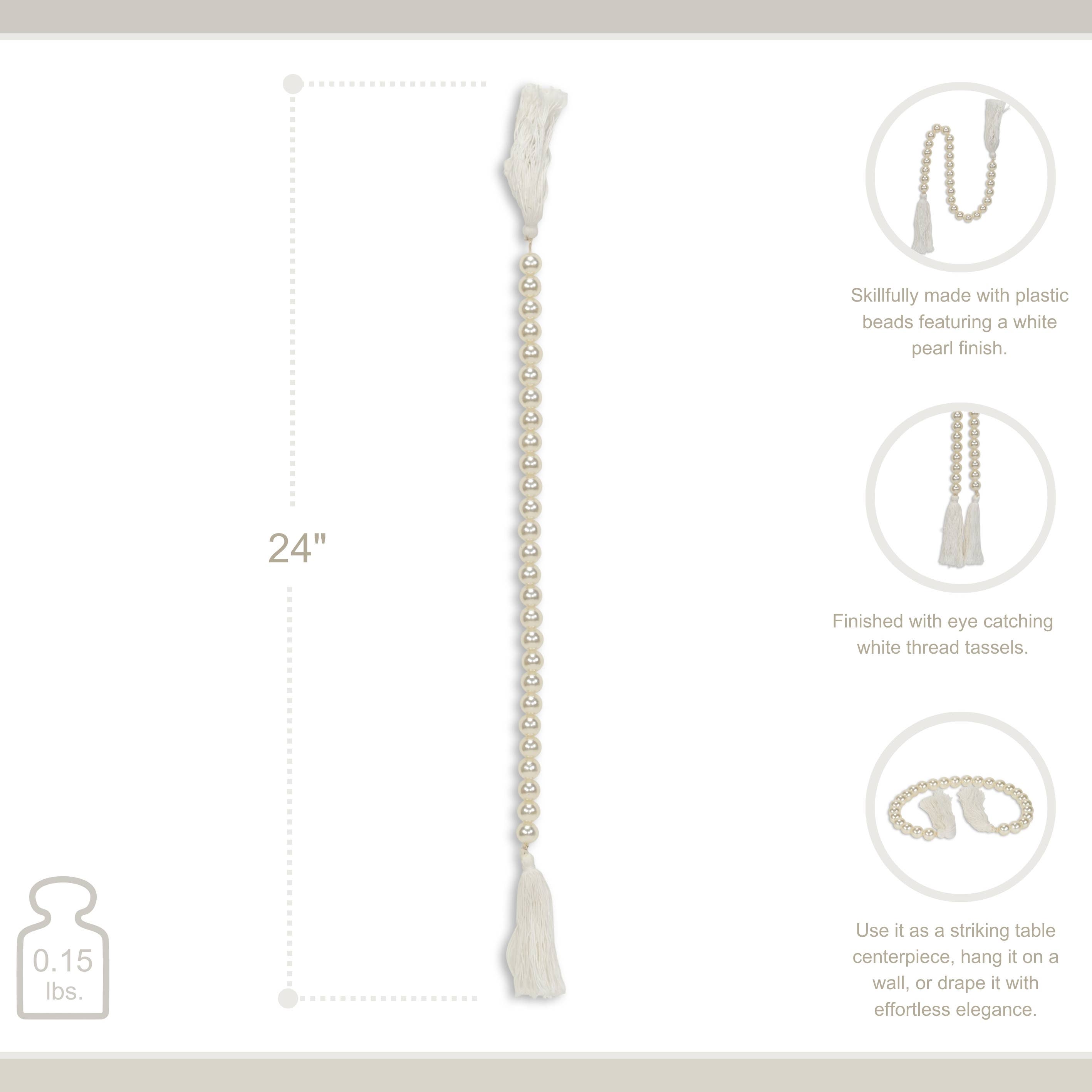 Cheungs Home Decor - Wholesale Decorative Tabletop Object - Solva Pearl Themed Decorative Beaded Garland1