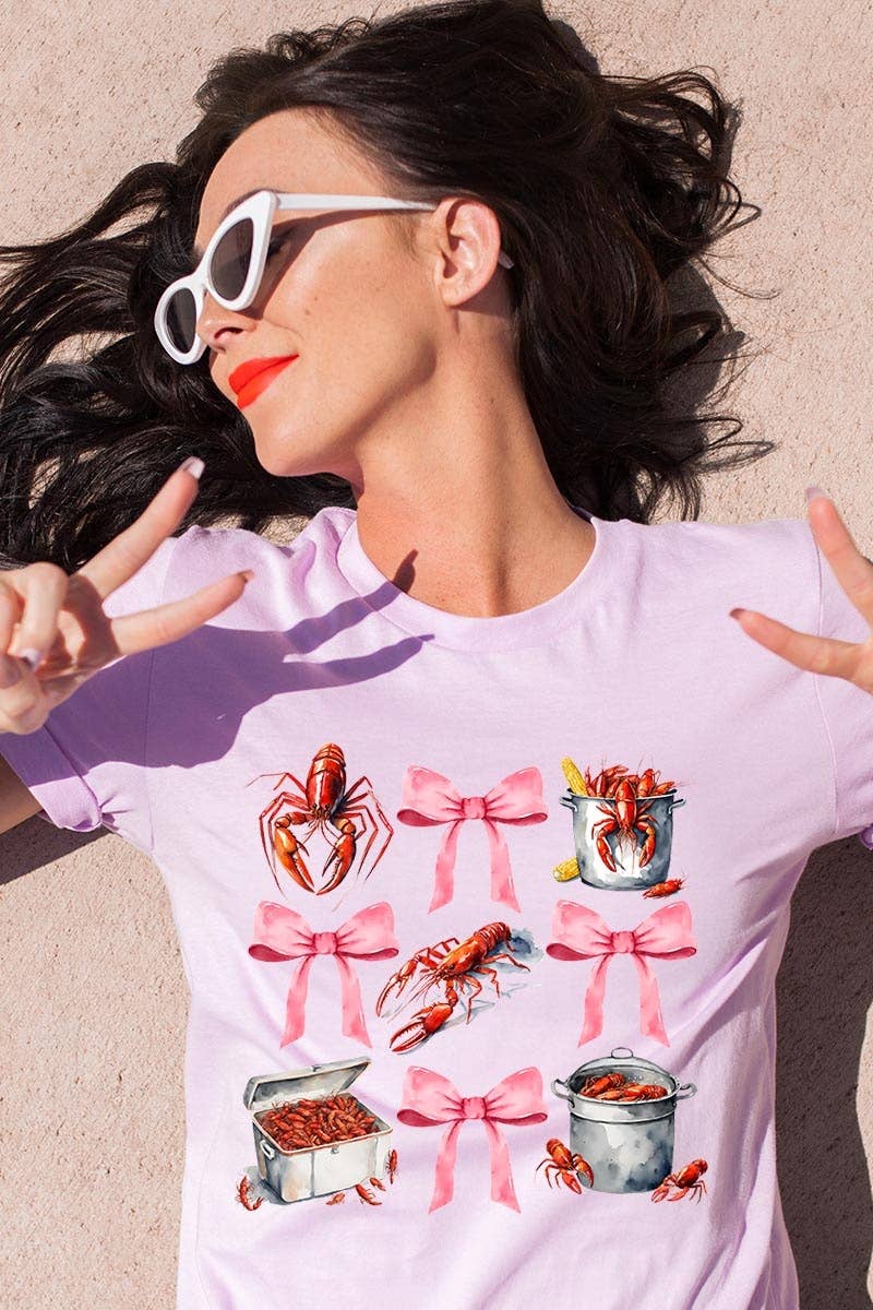 COLORBEAR – Großhandel T-Shirt (Grafikdruck) – Damen – Grafik-T-Shirt mit Flusskrebs-Coquette9