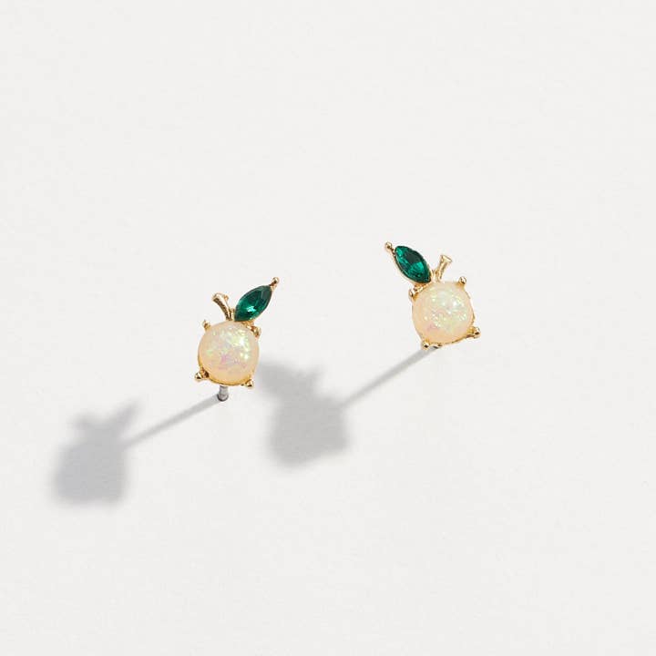 GD CRM Mini Orange Opal Stud Earrings - Fruit Earring for wholesale on Faire