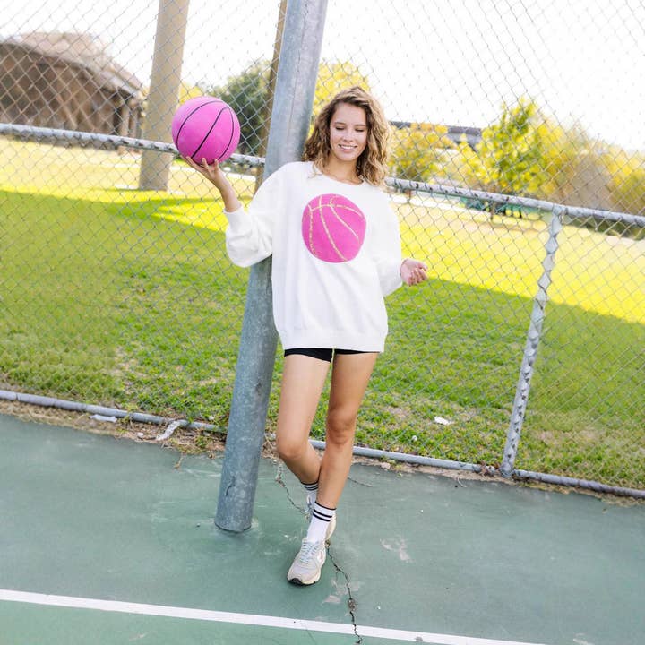 Sweat à capuche ample de basketball à paillettes pour la vente par MoodGold