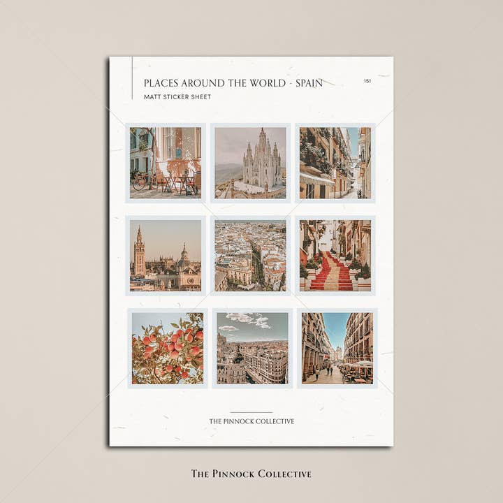 The Pinnock Collective (Duty Paid) – wholesale Sticker – Spain-themed Sticker Sheet2