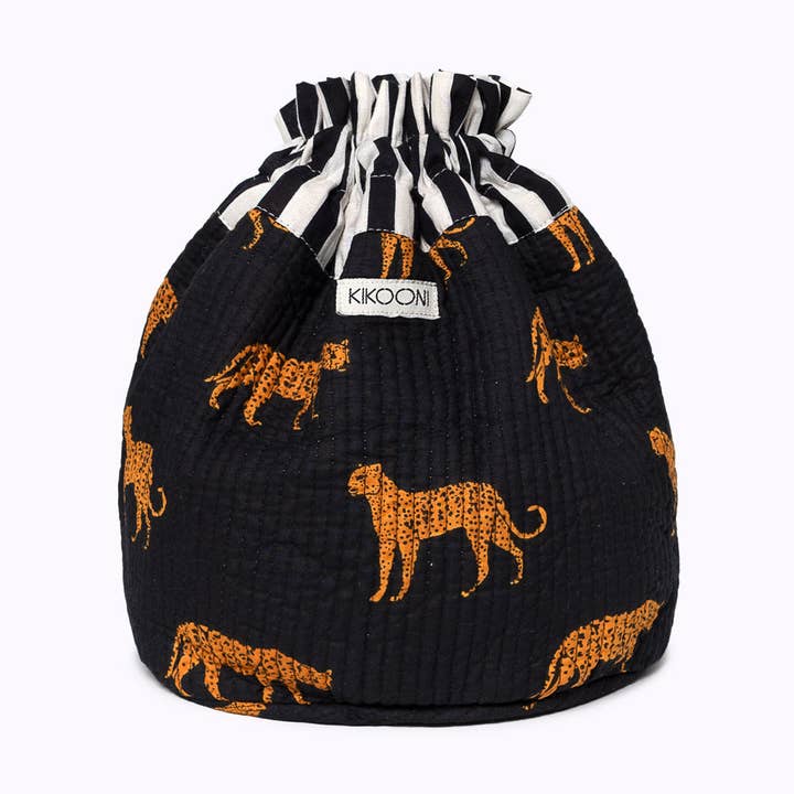 Funbag "sort leopard" lille for engroshandel hos kikooni