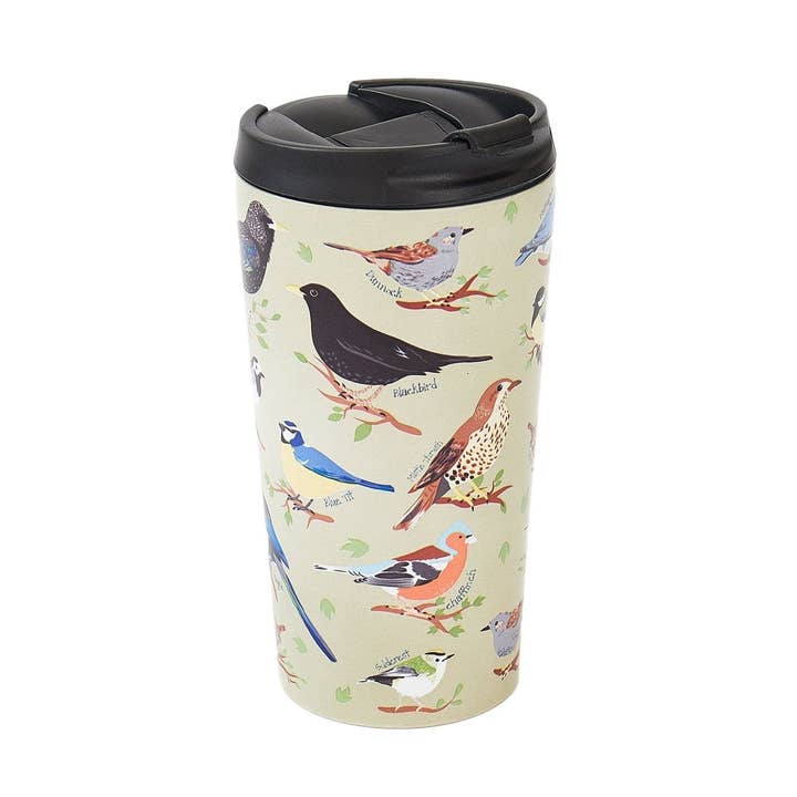 Eco Chic Thermal Coffee Cup Wild Birds for wholesale by Eco Chic