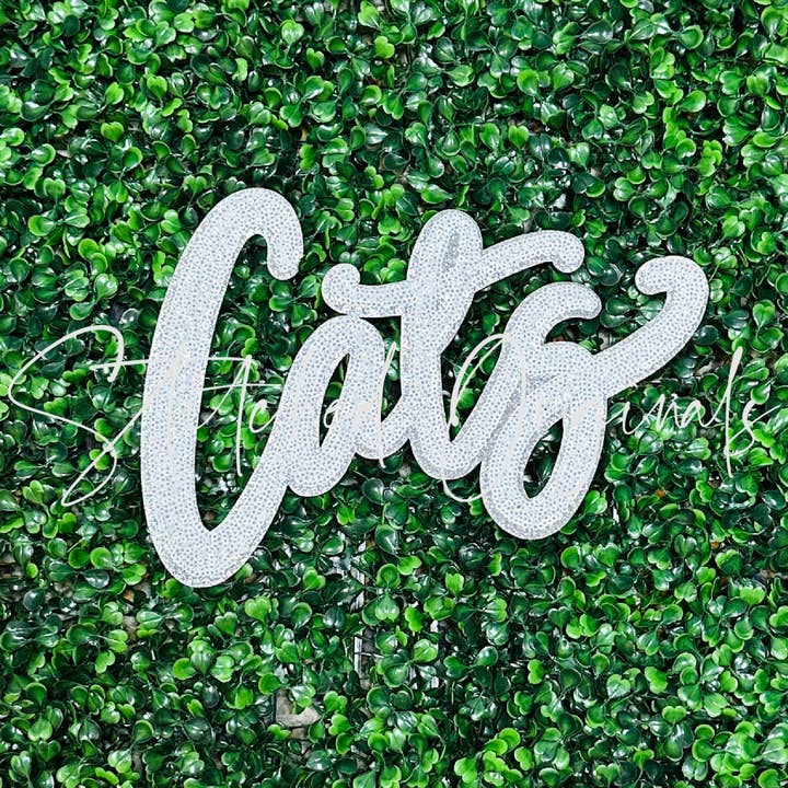 Stitched Originals - Wholesale Patch - Cats Sequin Patch, Silver Glitter Backing, DIY Patch3