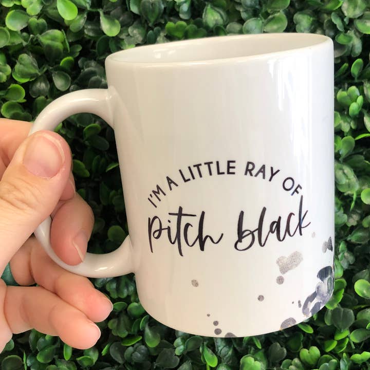 Little Ray Of Pitch Black Coffee Mug for wholesale by Restoration Alley DIY Co