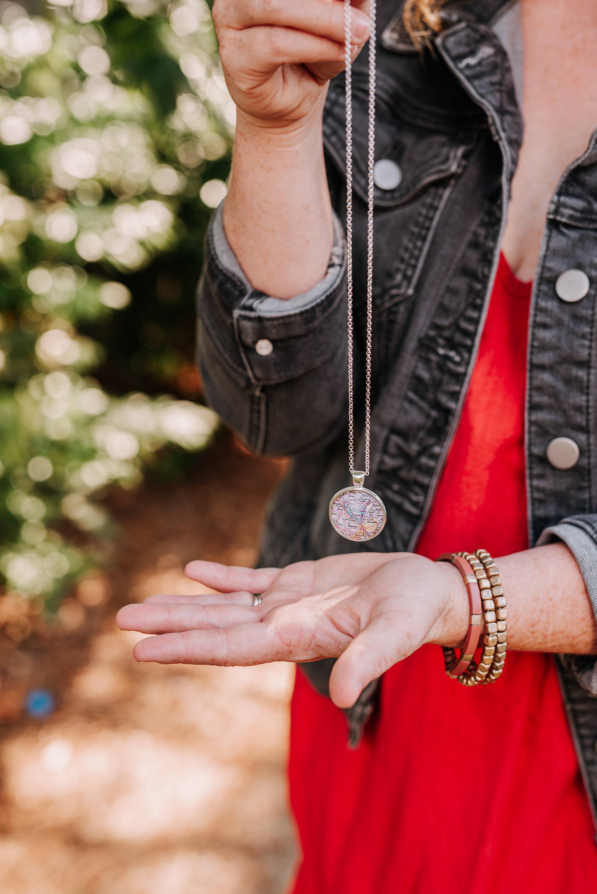 Whimsy Spirit Shop - Wholesale Pendant/Charm Necklace - Custom Map Necklace - U.S. City of your choice5