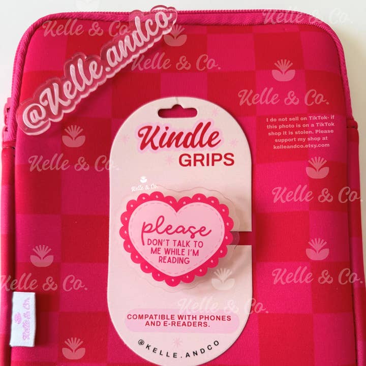 Please don’t talk kindle grip | coquette MagSafe kindle grip for wholesale by Kelle & Co.