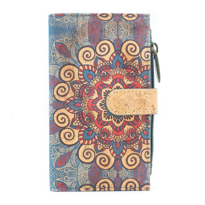 Meninas Bonitas Cork - Vendita all'ingrosso Portafogli - Donna - Portafoglio in sughero con fiori e farfalle BAG-2097