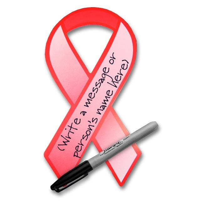 Red Ribbon Paper Donation Ribbons (50/Pack) for wholesale by The Awareness Company